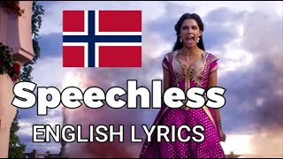 Aladdin 2019  Speechless Norwegian HD  English LyricsTranslation [upl. by Dagny]