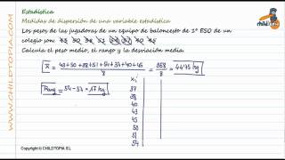 Estadística Medidas de dispersión de una variable estadística [upl. by Refinaj]