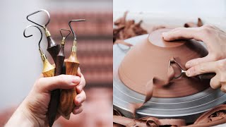 Testing my New Bison Trimming Tools to Trim Pottery Bowls [upl. by Osyth]