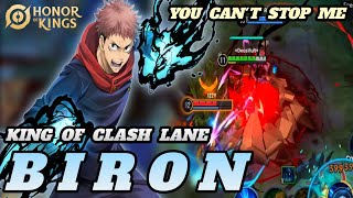 BIRON King of Clash Lane ITADORI YUJI SKIN COLLAB JUJUTSU KAISEN best gameplay  Honor of Kings [upl. by Isej]