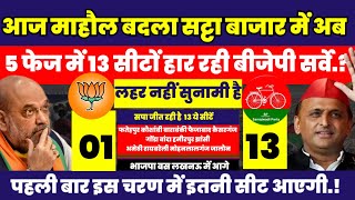 सट्टा बाजार में आज माहौल बदला 5 चरण में 13सीटों हरेगी BJP सर्वे Up Opinion poll 2024  टीम अखिलेश [upl. by Eatnwahs368]