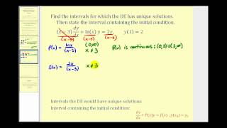 Find the Interval That a Linear First Order Differential Equation Has a Unique Solution [upl. by Ahsotan]