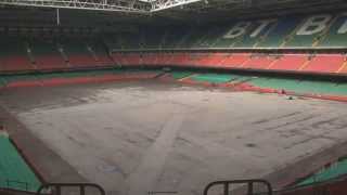 Timelaspe of the new Millennium Stadium pitch installation  WRU TV [upl. by Nwadahs815]