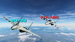 SU33 And FA18C  Dogfight  DCS World [upl. by Evin]