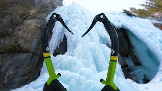 What Its Like Ice Climbing a Frozen Waterfall POV [upl. by Eenwat939]