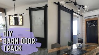 How to install a barn door track EASY DIY [upl. by Jania853]