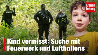 Kind vermisst Suche mit Feuerwerk und Luftballons  kronetv NEWS [upl. by Pippy286]