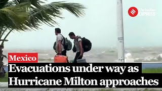 Mexico Hurricane Hundreds Evacuated from Holbox Island as Hurricane Milton Approaches [upl. by Daven]