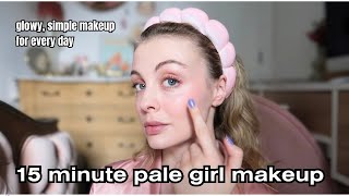 PALE SKIN MAKEUP ROUTINE  my 15 minute simple glowy makeup [upl. by Stiles]