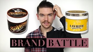 Suavecito Pomade vs Layrite Original Pomade  Brand Battle [upl. by Cestar]