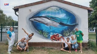 HerzbergElster Neues Wandbild im Schwimmbad  LAUSITZWELLE [upl. by Erialcyram840]