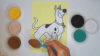 Tutorial to Color the Great Dane from ScoobyDoo Where Are You with Sand Coloring [upl. by Harold]