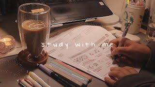 STUDY WITH ME 3hrs ‧˚･☾ exam edition 5010 pomodoro [upl. by Ayirp]