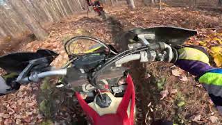 Pure Michigan single track  a fall dirtbike group ride [upl. by Gnaoh]