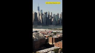 Aerial Of Nyc Skyline From Brooklyn New York [upl. by Philemon619]