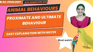 Proximate and Ultimate Behavior B Sc 5th Semester DSE Animal Behaviour and Chronobiologybsczoology [upl. by Aisiat]