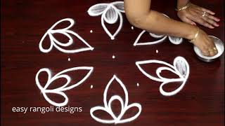 Amazing 7 x4 dots rangoli amp kolam designs  Easy creative rangoli muggulu [upl. by Sidran]