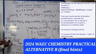 2024 WAEC CHEMISTRY PRACTICAL ALTERNATIVE B VOLUMETRIC ANALYSIS [upl. by Jilleen]