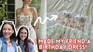 I Recreated a Teuta Matoshi Dress For My Friends Birthday Cherry Inspired Tea Dress DIY [upl. by Laehcor229]