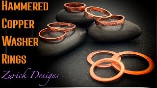 DIY Jewelry Super Easy Hammered Washer Rings [upl. by Baseler]