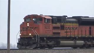 BNSF Barstow Sub EB meets three WB at Linroth March 26 2020 [upl. by Humph]