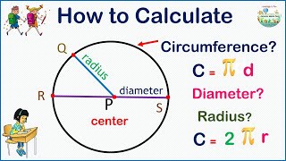 How to calculate the RADIUS DIAMETER and the CIRCUMFERENCE of a circle [upl. by Starla]