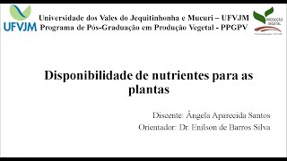 Disponibilidade de nutrientes para plantas [upl. by Aisinoid]