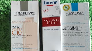 ğŸŒ¿LA ROCHE POSAY VITAMIN C vs EUCERIN VOLUME FILLER TOLERIANE UKTRA DEEMALLERGOğŸ’š [upl. by Nevin]