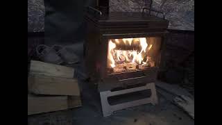 Pomoly Dweller wood stove in my RBM Outdoors UP5 Hot Tent [upl. by Nerine]