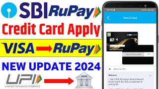 SBI Rupay Credit Card Apply Online 2024  SBI BPCL Rupay Credit Card UPI Payment  Visa to Rupay [upl. by Htebyram715]