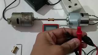 Mini Motor Generate 12v  Experiment mini generator using DC motor [upl. by Sirrot]