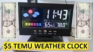 5 TEMU Desktop Weather Clock Calendar Color Screen With Humidity Temperature amp Alarm [upl. by Grory156]