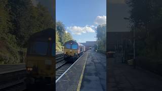 Class 66 at SPEED north through Belper railway station 191024 [upl. by Trawets]