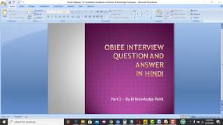 4 OBIEE Interview Question and Answer Part2 by BIKnowledge Point [upl. by Kreg671]