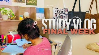 STUDY VLOG නිදිමරන් පාඩම් කරන දවස්🤓Productive UNI final exam days අක්කි’s bday [upl. by Rotce]