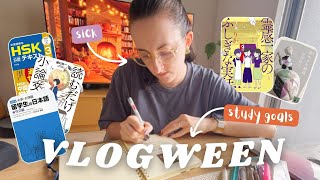 Writing my OCTOBER language study goals together amp fighting sickness 🍂🍁🎃 VLOGWEEN 1 [upl. by Waugh]