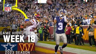 Dallas Cowboys vs Washington Commanders Game Highlights  NFL 2023 Week 18 [upl. by Anayet]