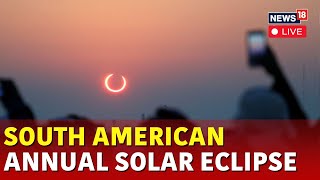 LIVE Solar Eclipse To Create Rare Ring Of Fire Over South America  News18 Live  N18G [upl. by Ativet928]