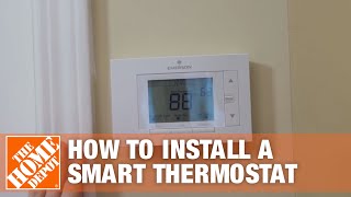 How to Install a Smart Home WiFi Thermostat  The Home Depot [upl. by Mclain]