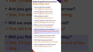 Simple Future Tense Practice  English Speaking Practice  Learn English  Easy English Questions [upl. by Ainak]