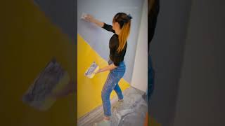 ¡MIRA CÓMO TRANSFORMA UNA PARED CON SU TÉCNICA EXPERTA 🎨👷‍♀️ [upl. by Dachia]