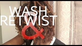 STARTER LOCS Wash  Retwist Two Strand Twists [upl. by Hakan]