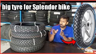 How to Install Big Tyre Fat Tyre in Splendor  Complete Process1009018 [upl. by Lindberg]