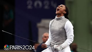 Lauren Scruggs bests World No 1 Arianna Errigo in MAJOR fencing upset  Paris Olympics  NBC Sports [upl. by Westlund]