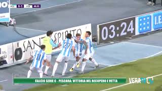 Calcio Serie C  Pescara vittoria in rimonta contro la Pianese e vetta in classifica [upl. by Ytima937]