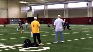 SloMo CJ Mosley Runs the 40 Yard Dash at Pro Day [upl. by Bisset]