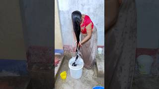 Long hair cleaning in fresh water 💆🏻‍♀️ shorts trending hairstyle haircare haircare youtube [upl. by Finn]