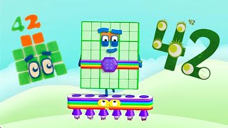 Numberblocks Cubes Set Count 42 🟥🟧🟨🟩🟦🟪 Simply Math  Learn Multiplication  Learn to Count Numbers [upl. by Ylrebnik]