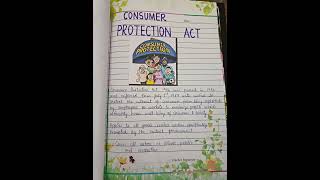 Consumer Rights Project  Class 10  Economics project school educational [upl. by Htebazie]