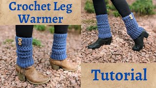 How to Crochet Leg Warmers  Boot Cuff Tutorial  Easy and Modern [upl. by Aihsetel640]